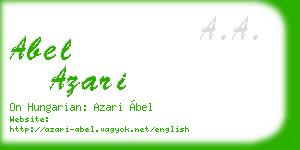 abel azari business card